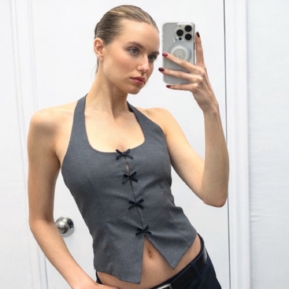 Zara Bows Halter Blouse